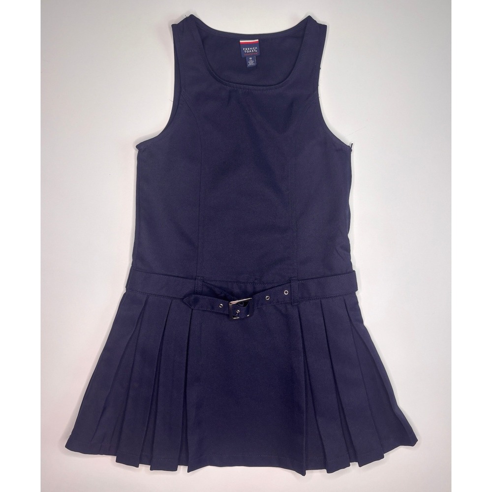 French Toast Girls Navy Blue Pleated School Uniform Jumper Dress Size 10